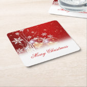 Mooie feestelijke illustratie "prettige kerst" kartonnen onderzetters (Schuin)