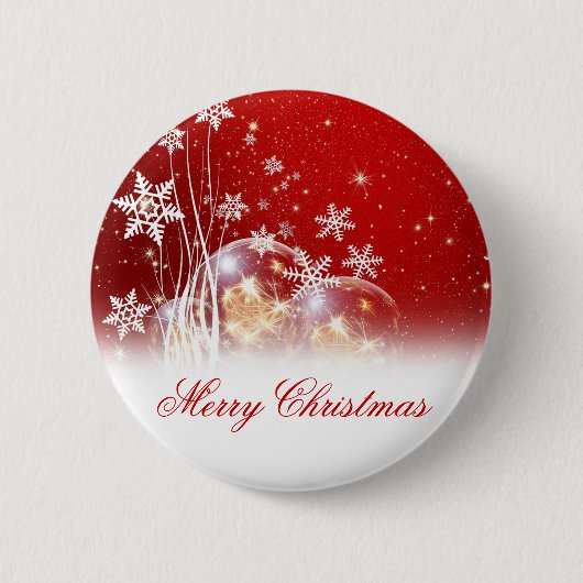 Mooie feestelijke illustratie "prettige kerst" ronde button 5,7 cm (Voorkant)