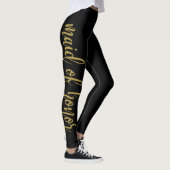 Mooie Feestelijke Script Glitter Maid of Honor Leggings (Rechts)