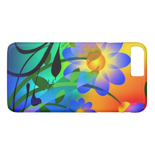 Mooie felgekleurde bloemen Case-Mate iPhone case (Achterkant (Horizontaal))