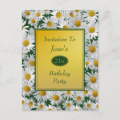 Mooie Felicitatie Daisy Verjaardagsfeest Uitnodigi Uitnodiging Briefkaart (Voorkant)