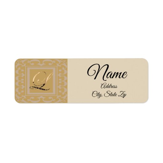 Mooie Feminine verfijnde boeiende Letter L Etiket (Voorkant)