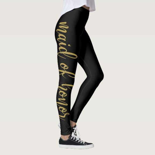 Mooie Festieve Script Glitter Bruidsmeisje Leggings (Rechts)