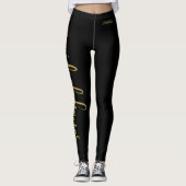 Mooie Festieve Script Glitter Bruidsmeisje Leggings (Voorkant)