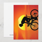 Mooie fiets silhouet zonsondergang scène kleurrijk feestdagenkaart (Voorkant / Achterkant)