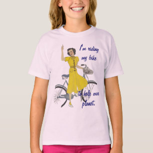 mooie fietsendame t-shirt