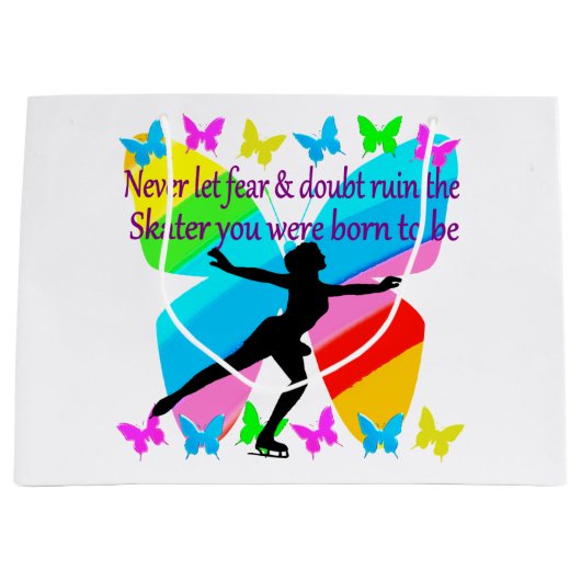 MOOIE FIGUUR SKATER INSPIREREND QUOTE ONTWERP LARGE CADEAUTASJE (Voorkant)
