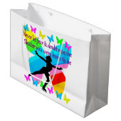 MOOIE FIGUUR SKATER INSPIREREND QUOTE ONTWERP LARGE CADEAUTASJE (Voorkant Gekanteld)