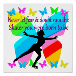MOOIE FIGUUR SKATER INSPIREREND QUOTE ONTWERP PERFECT POSTER