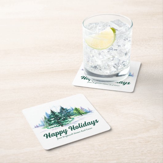 Mooie fijne feestdagen Aangepaste kerstfeest Kartonnen Onderzetters (Insitu)