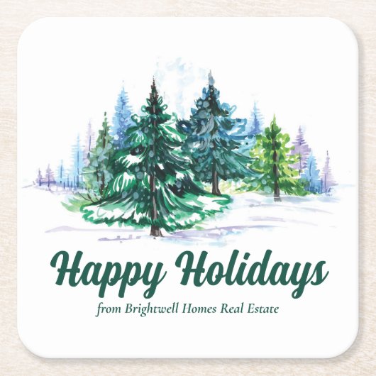 Mooie fijne feestdagen Aangepaste kerstfeest Kartonnen Onderzetters (Voorkant)