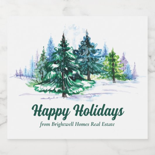 Mooie fijne feestdagen aangepaste kerstfeest sparkling wijnetiket (Enkel label)