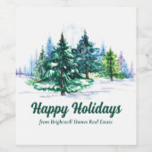 Mooie fijne feestdagen aangepaste kerstfeestvierin wijn etiket (Enkel label)