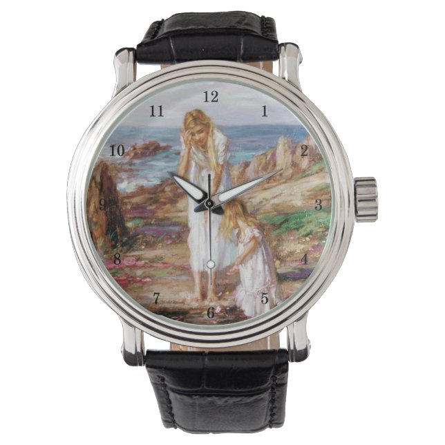 Mooie fijne kunstpols horloge (Voorkant)