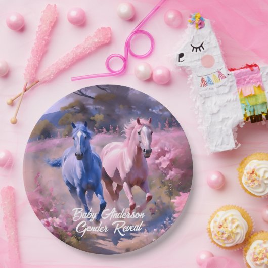 Mooie Filly of Colt Geslacht onthullen Papieren Bordje (Feest)