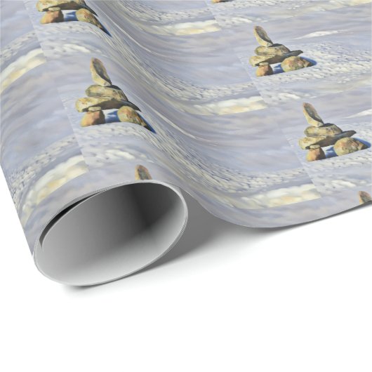 Mooie First Nations Inukshuk - Row Design Cadeaupapier (Rol Hoek)