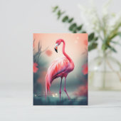 Mooie flamingo AI gegenereerd Briefkaart (Staand voorkant)