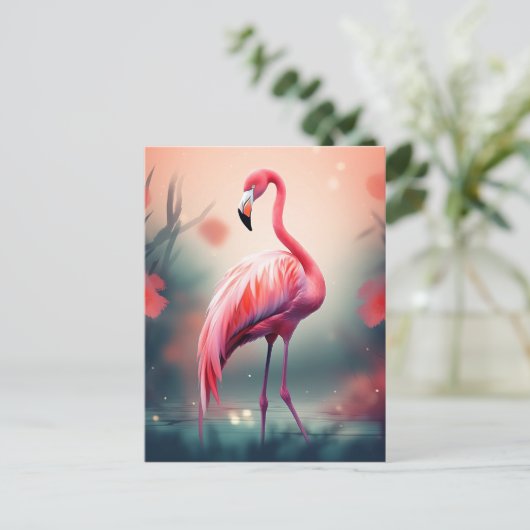 Mooie flamingo AI gegenereerd Briefkaart (Staand voorkant)