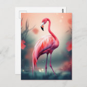 Mooie flamingo AI gegenereerd Briefkaart (Voorkant / Achterkant)