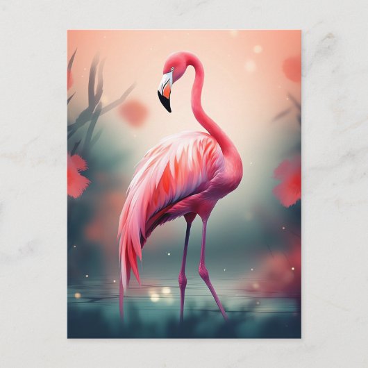 Mooie flamingo AI gegenereerd Briefkaart (Voorkant)