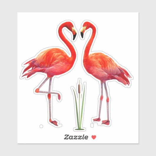 Mooie Flamingo Couple Sticker (Vel)