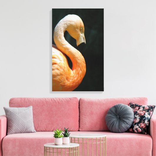 Mooie Flamingo gewikkeld canvas! Canvas Afdruk (Insitu (Woonkamer))