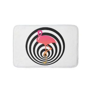Mooie flamingo in cirkels badmat