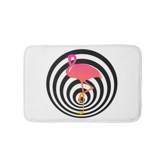 Mooie flamingo in cirkels badmat (Voorkant)