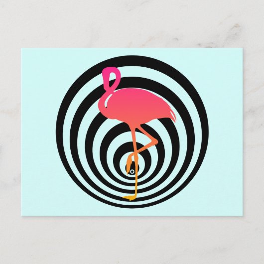 Mooie flamingo in cirkels briefkaart (Voorkant)