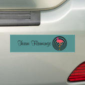 Mooie flamingo in cirkels bumpersticker (Op auto)