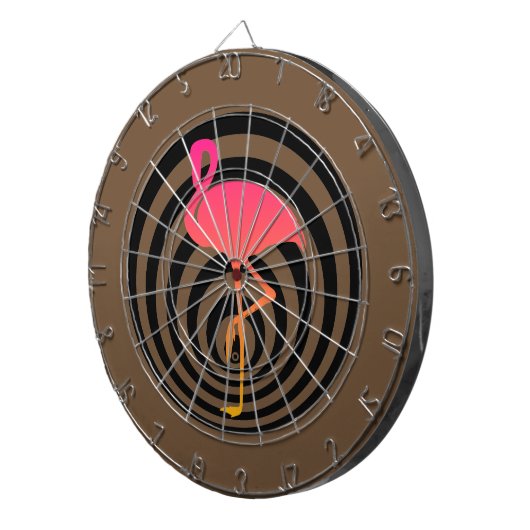 Mooie flamingo in cirkels dartbord (Voorkant Rechts)