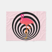 Mooie flamingo in cirkels fleece deken (Voorkant (Horizontaal))