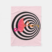 Mooie flamingo in cirkels fleece deken (Voorkant)