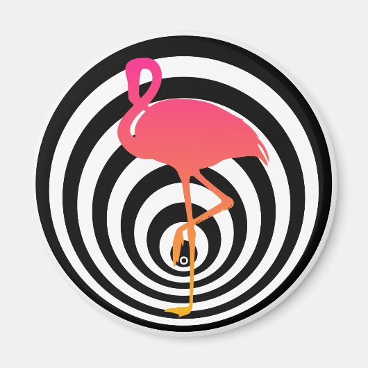Mooie flamingo in cirkels magneet (Voorkant)