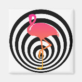 Mooie flamingo in cirkels magneet (Voorkant)