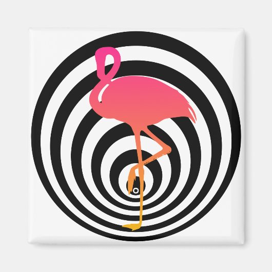 Mooie flamingo in cirkels magneet (Voorkant)