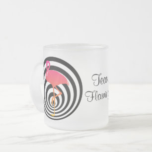 Mooie flamingo in cirkels matglas koffiemok