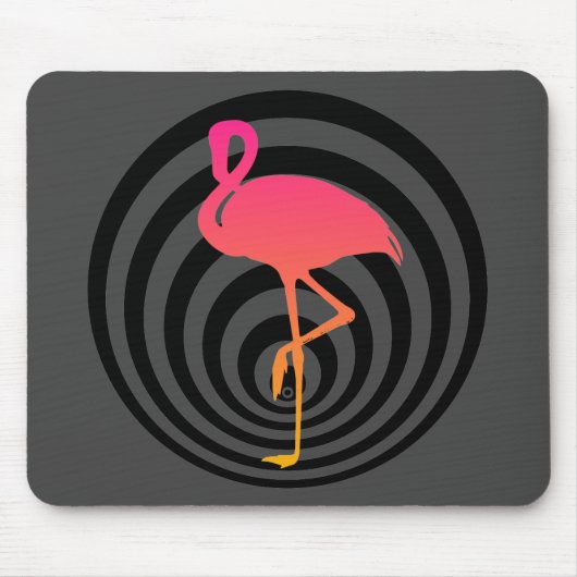 Mooie flamingo in cirkels muismat (Voorkant)