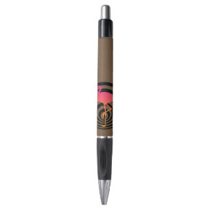 Mooie flamingo in cirkels pen