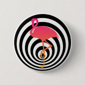 Mooie flamingo in cirkels ronde button 5,7 cm (Voorkant)