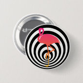 Mooie flamingo in cirkels ronde button 5,7 cm (Voorkant /achterkant)