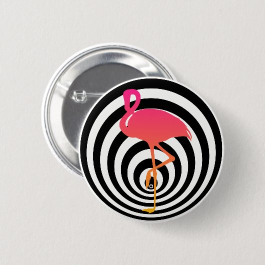 Mooie flamingo in cirkels ronde button 5,7 cm (Voorkant /achterkant)