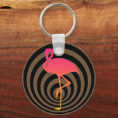 Mooie flamingo in cirkels sleutelhanger (Voorkant)