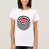 Mooie flamingo in cirkels t-shirt (Voorkant)