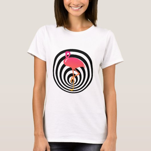 Mooie flamingo in cirkels t-shirt (Voorkant)