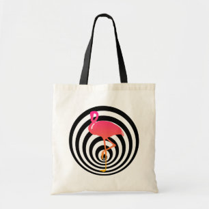 Mooie flamingo in cirkels tote bag