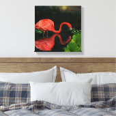 Mooie Flamingo in Pond Wrapped Canvas (Insitu (Slaapkamer))
