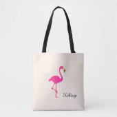 Mooie Flamingo & kalligrafie op ivoor Tote Bag (Voorkant)