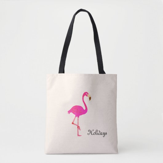 Mooie Flamingo & kalligrafie op ivoor Tote Bag (Voorkant)