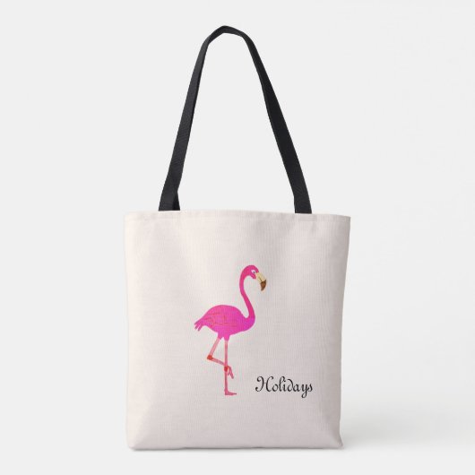 Mooie Flamingo & kalligrafie op ivoor Tote Bag (Achterkant)
